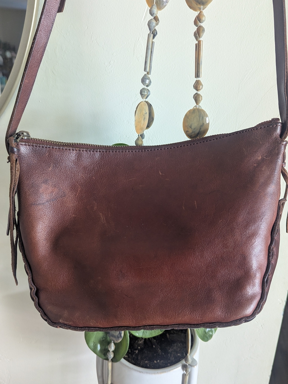 Classic Brown Leather Crossbody Bag - Madewell boho
